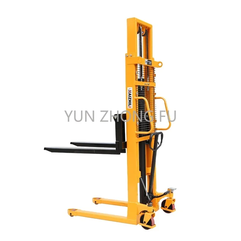 HaizhiLi Handling Equipment 1000kg Hand Hydraulic Manual Forklift Manual Pallet Stacker