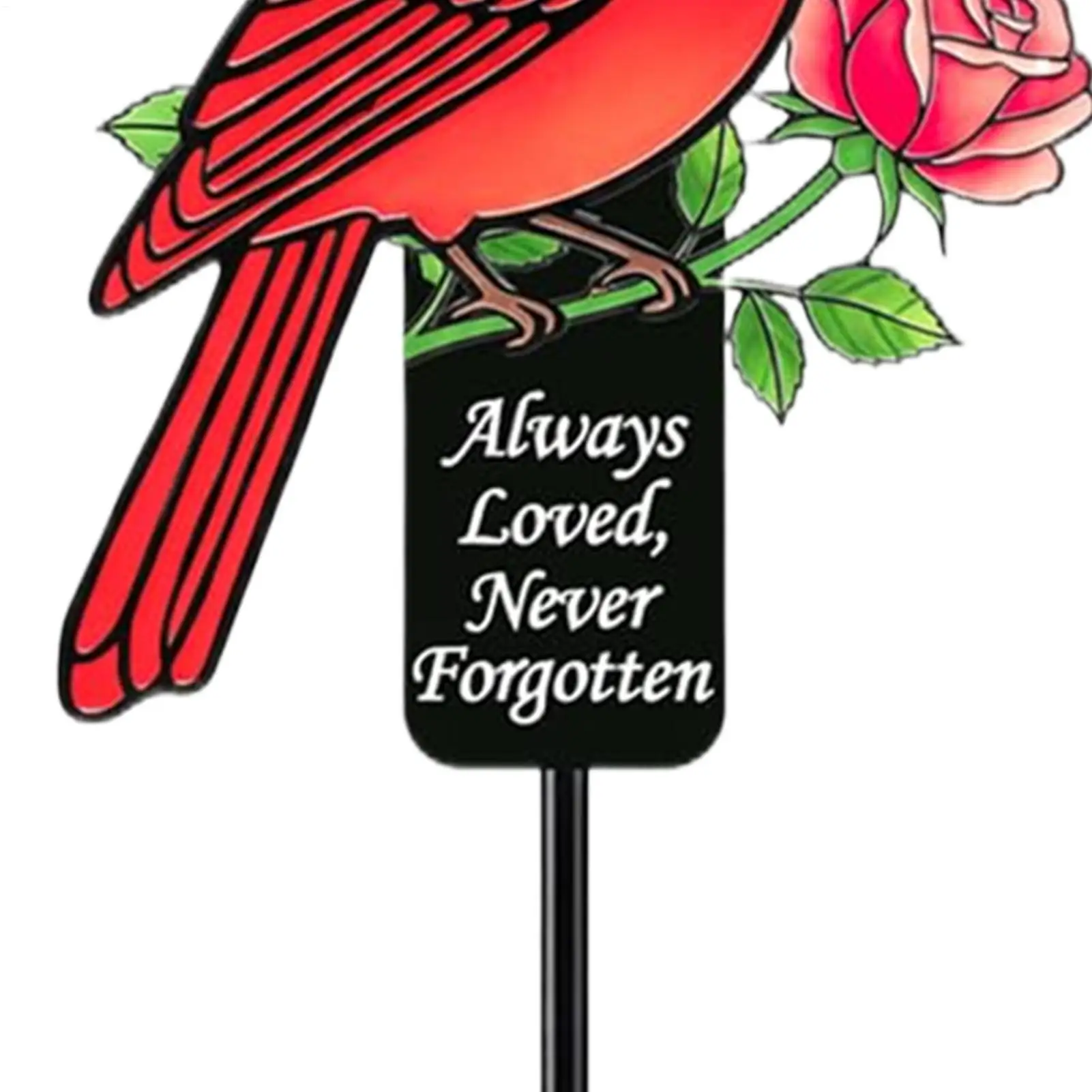 Metal Garden Stakes Metal Easy Install Red Bird Sign Solar Cardinal Memorial Graves Stakes For Farmhouse Spring Nature