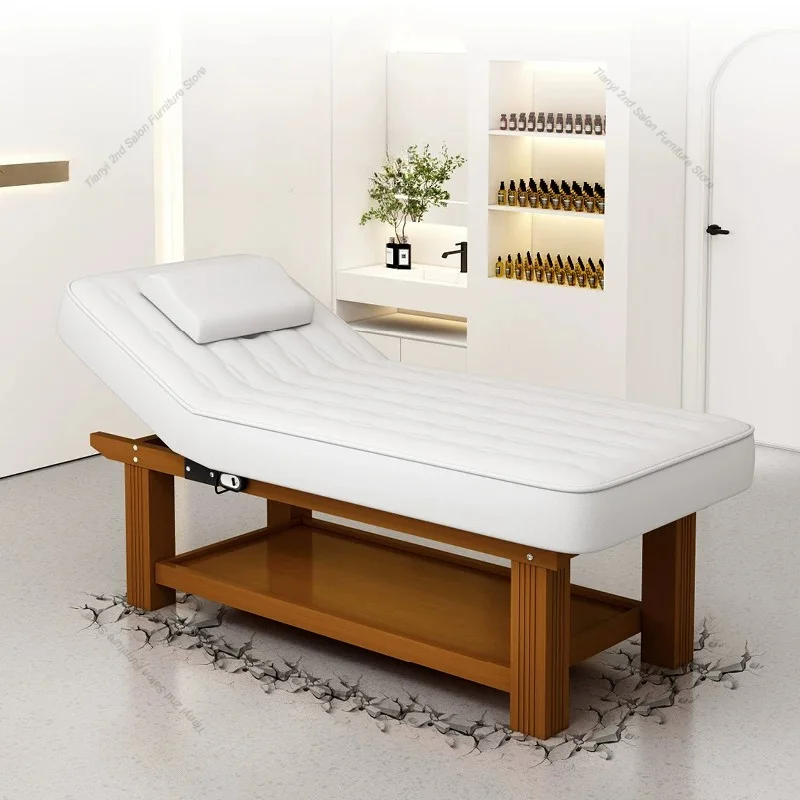 Modern Electric Lifting Massage Bed Nordic Solid Wood Constant Temperature Heating Physiotherapy Salon Furniture Cama FYMT