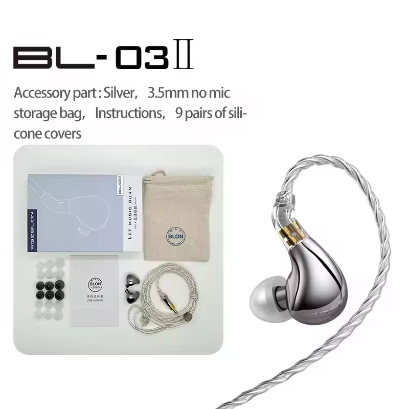 BLON BL03 II 10mm Dual-Chamber Dynamic Driver IEM Hifi Music Earphones with 0.78mm 2-Pin Detachable Cable Compatibility - Image 7