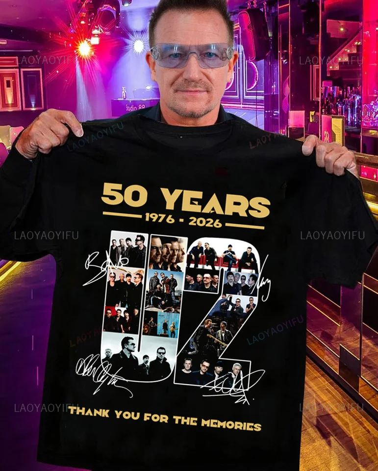 U2 50th Anniversary Vintage Rock T-Shirt Men's Casual U2 50th Anniversary Vintage Rock T-Shirt Men's Casual