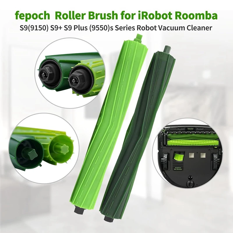 For Irobot Roomba S9 (9150) S9+ S9 Plus (9550) S Series AI Robot Vacuum Kits 3 Set Rubber Brushes, 8 Side Brushes