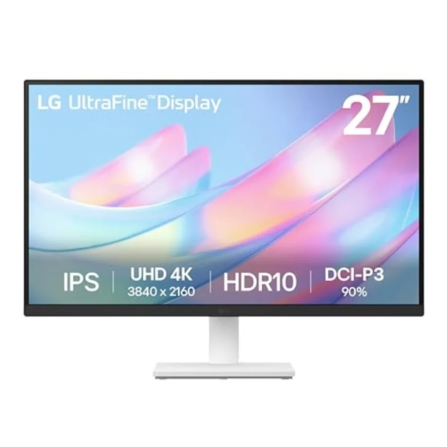 

27-Inch 4K UHD HDR10 IPS Ultrafine Monitor with Borderless Design White Color Flicker Safe Reader Mode HDMI DisplayPort Support