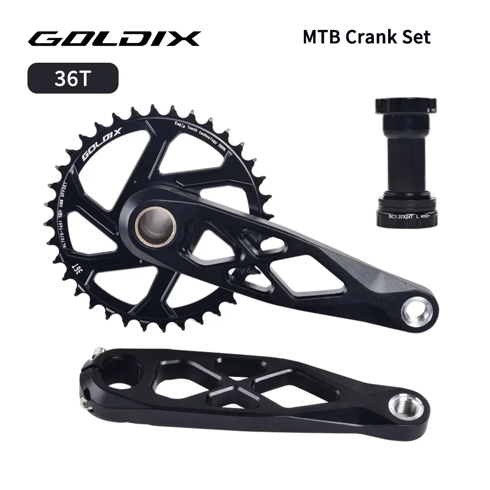 GOLDIX MTB Crankstel BSA 24mm 165mm 170mm 175mm Direct Mount R-SPEC Trail Hollow Bike Crank Spindel DH AM XC voor Shimano SRAM