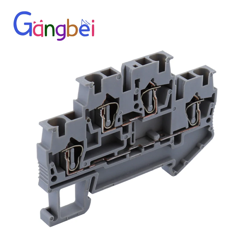 

50Pcs STTB2.5 DIN Rail Spring Terminal 2 Level Double 2.5 mm² Wire Electrical Connector Feed-through Terminal Block 3031270