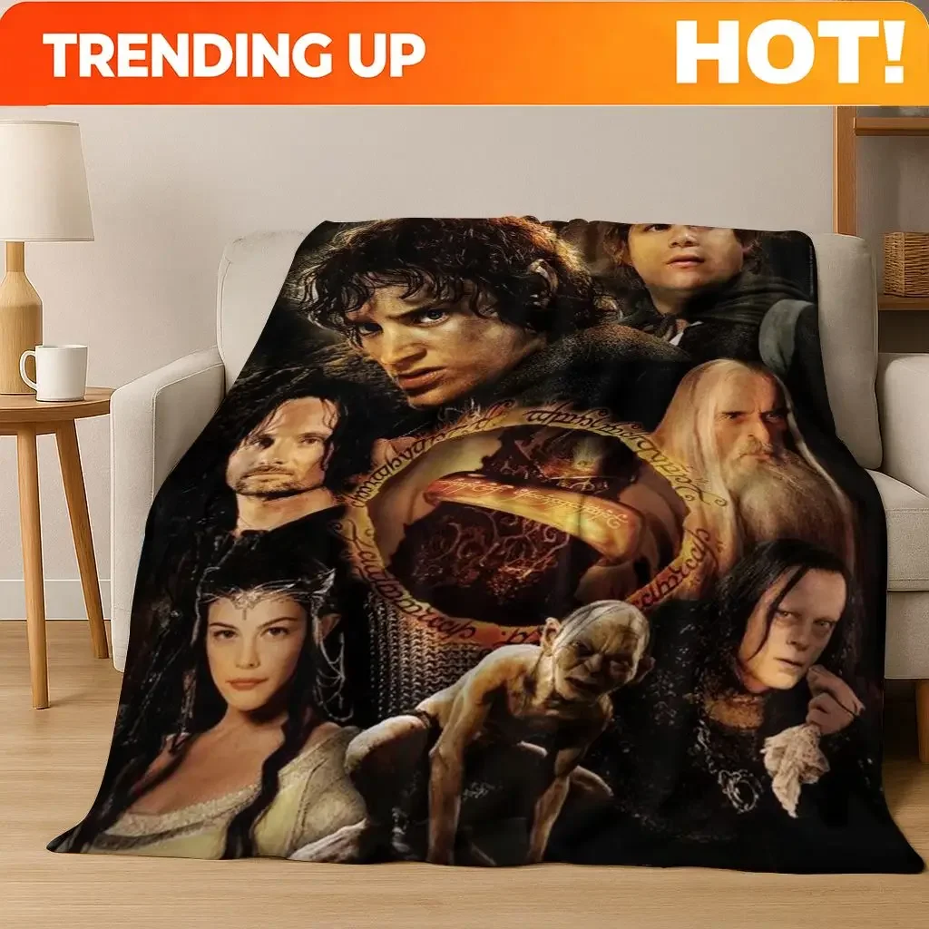 Custom Classics L-Lord Of The Rings H-Hobbit Movie Flannel Blanket,Warm And Cozy Soft Throw Blanket For Home Bedroom Bed Sofa Co