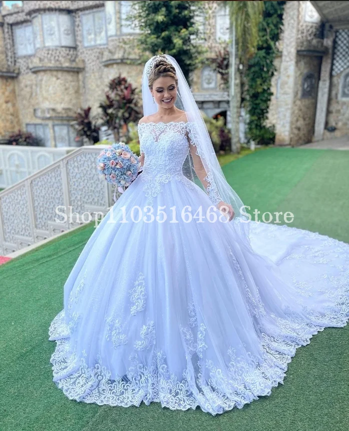 Elegante abito da sposa Applique monospalla 2024 dolce treno pizzo bianco personalizzato occasioni formali abiti da sposa hochzeitskleid