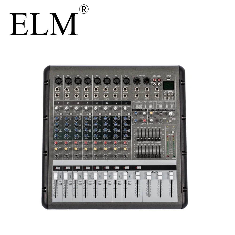 8 Channel professional audio mixer professional digital echo mixer power amplifier stereo power mixer