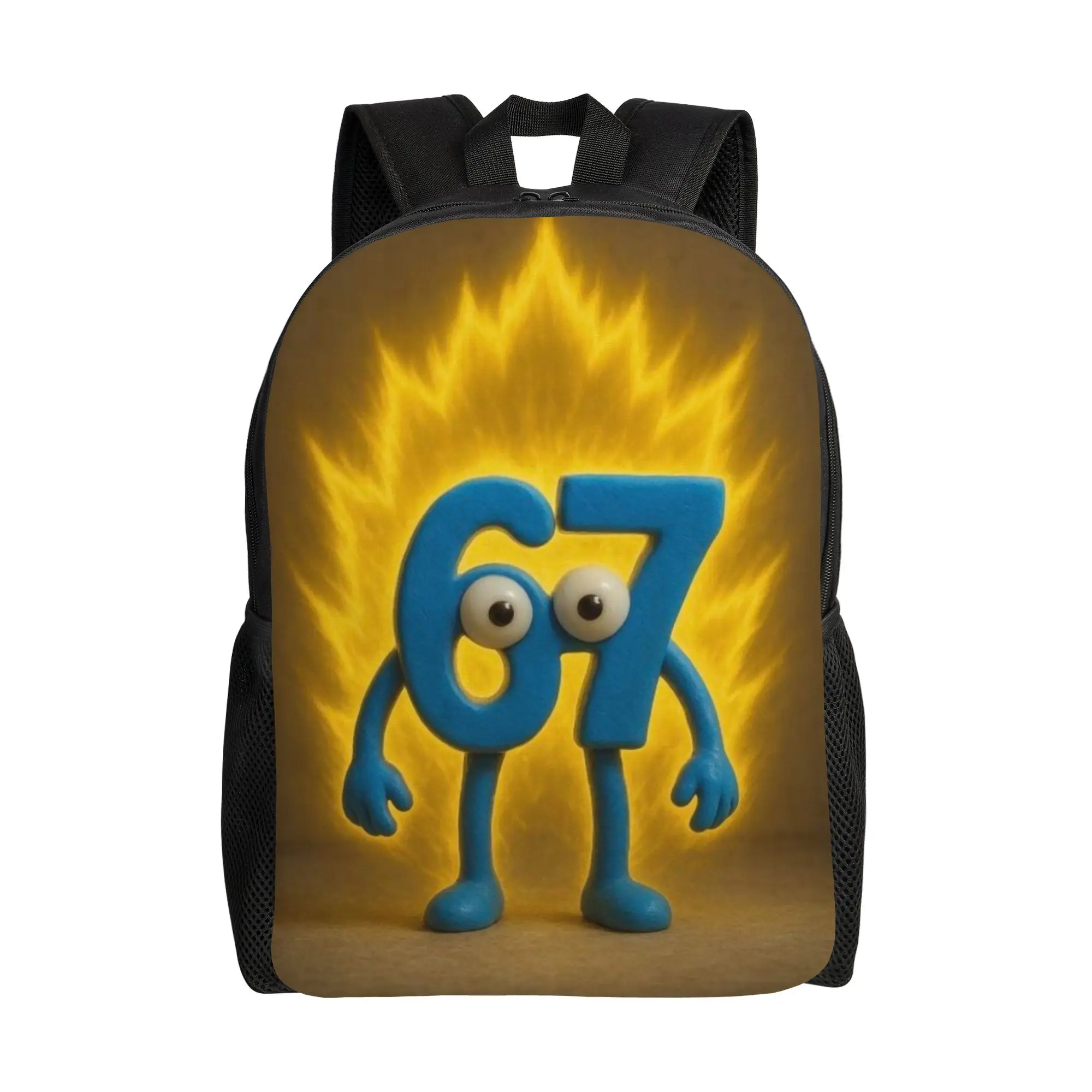 

67 Backpack Back to school season Little Monster 67 meme by the Flame Versatile Backpack
