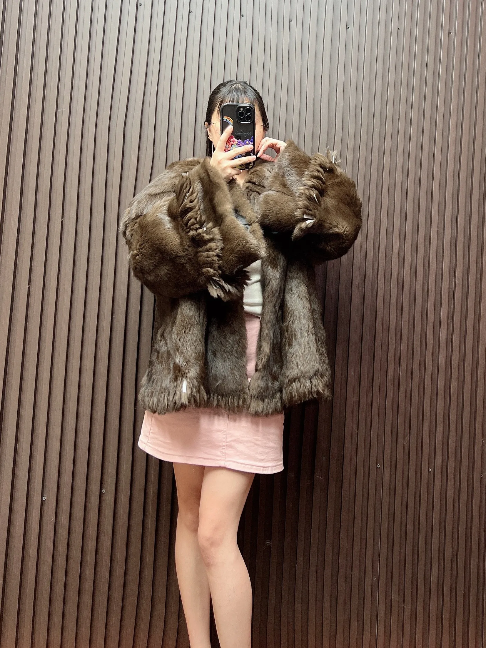 Damski płaszcz z prawdziwego futra królika, miękki, puszysty, zimowy, kurtka, płaszcze, moda uliczna, koreański Casaco Feminino