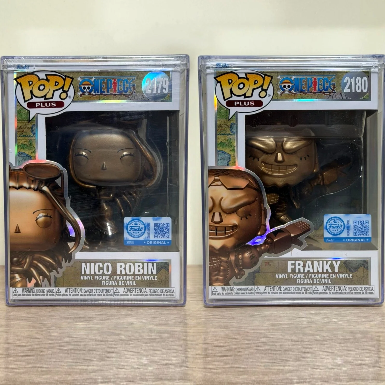 Funko Pop One Piece 25th Anniversary Franky Nico Robin Vinyl Figure-Official Genuine Limited Edition Fans Toy Gift And Protector