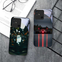 Black racing car For Xiaomi Mi 9 SE 12 12T 13 13T 14 14T Pro 11 A3 A2 6X Pocophone F1 10T Lite 5G Mix 2S Black glass phone case