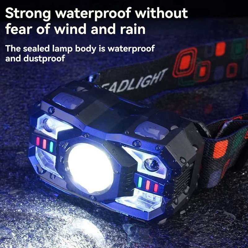 Strong Light Sensing Red And White Light Fishing Headlight Outdoor Headlight Headlight