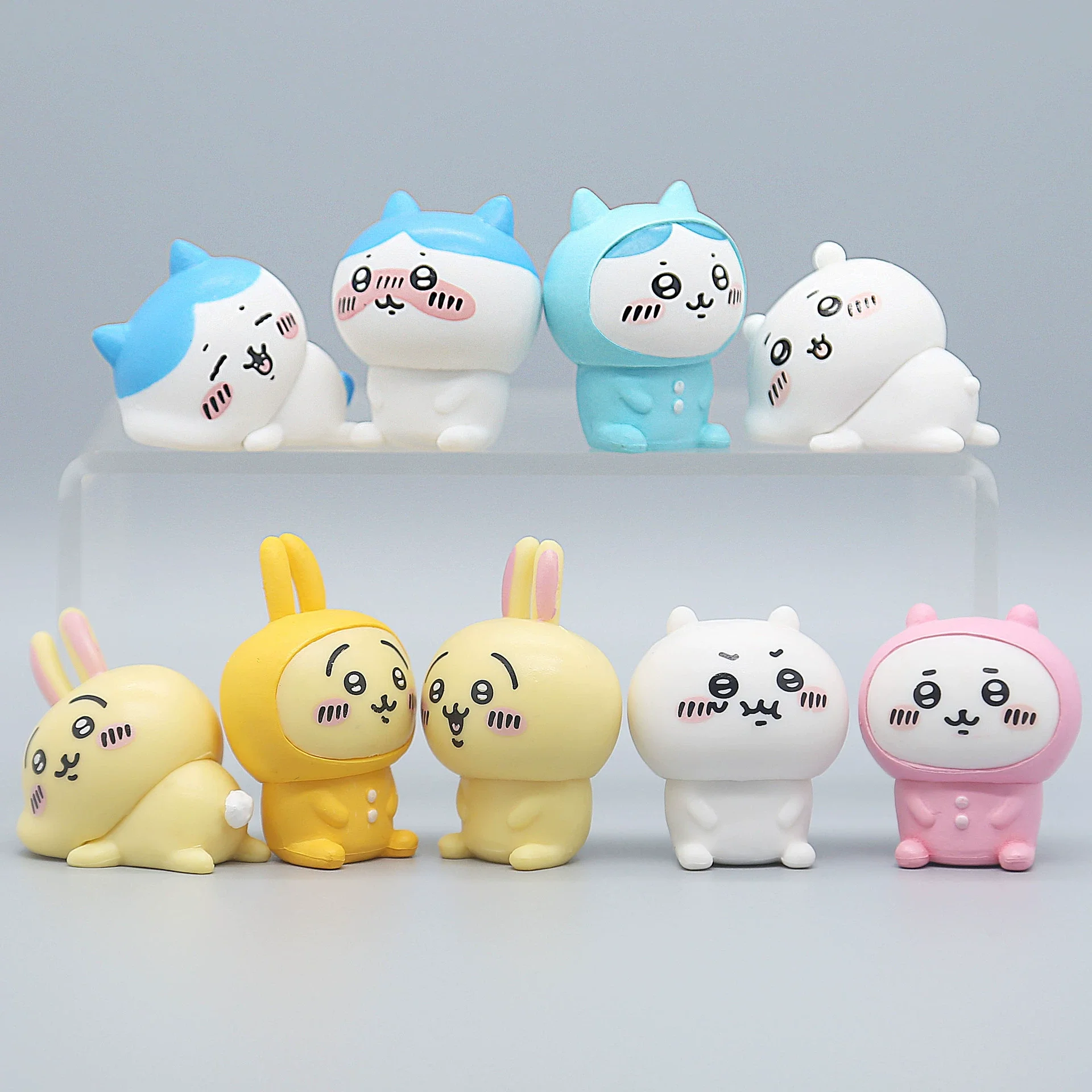 

Set Chiikawa Kawa Animation Model Ornaments Cute Toys Self-deprecating Bear Usagi Hachiwares Pendant Statue Boys Girls Gift Toys