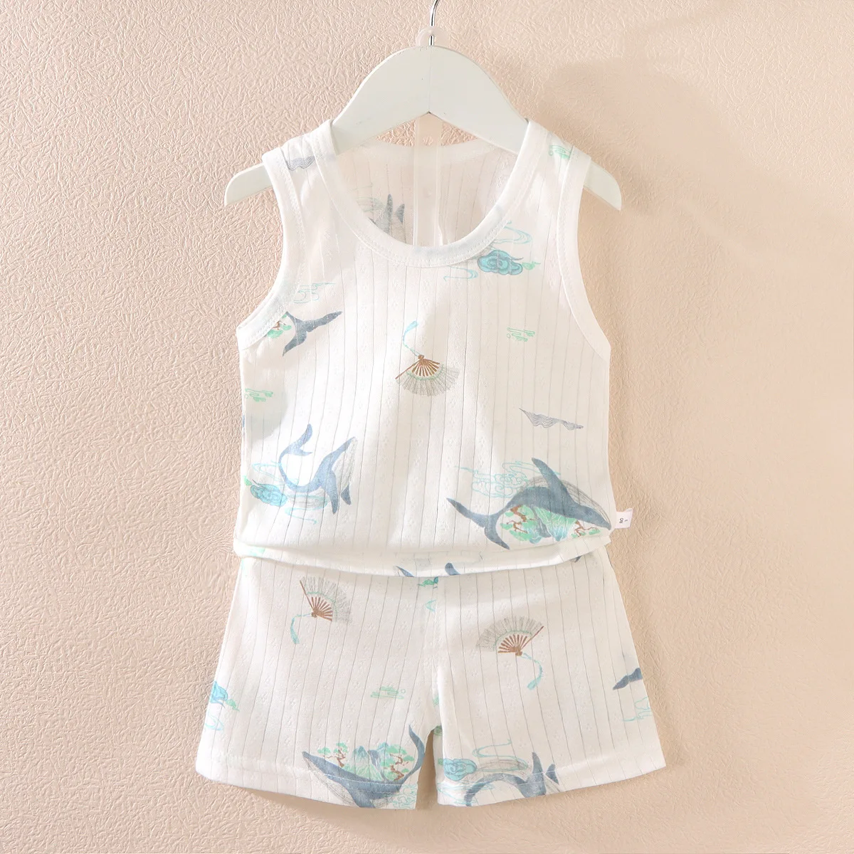 Boys Girls Pure Cotton Summer Clothes Children Long Johns Suit Child Baby Pajamas Kids Home Clothes
