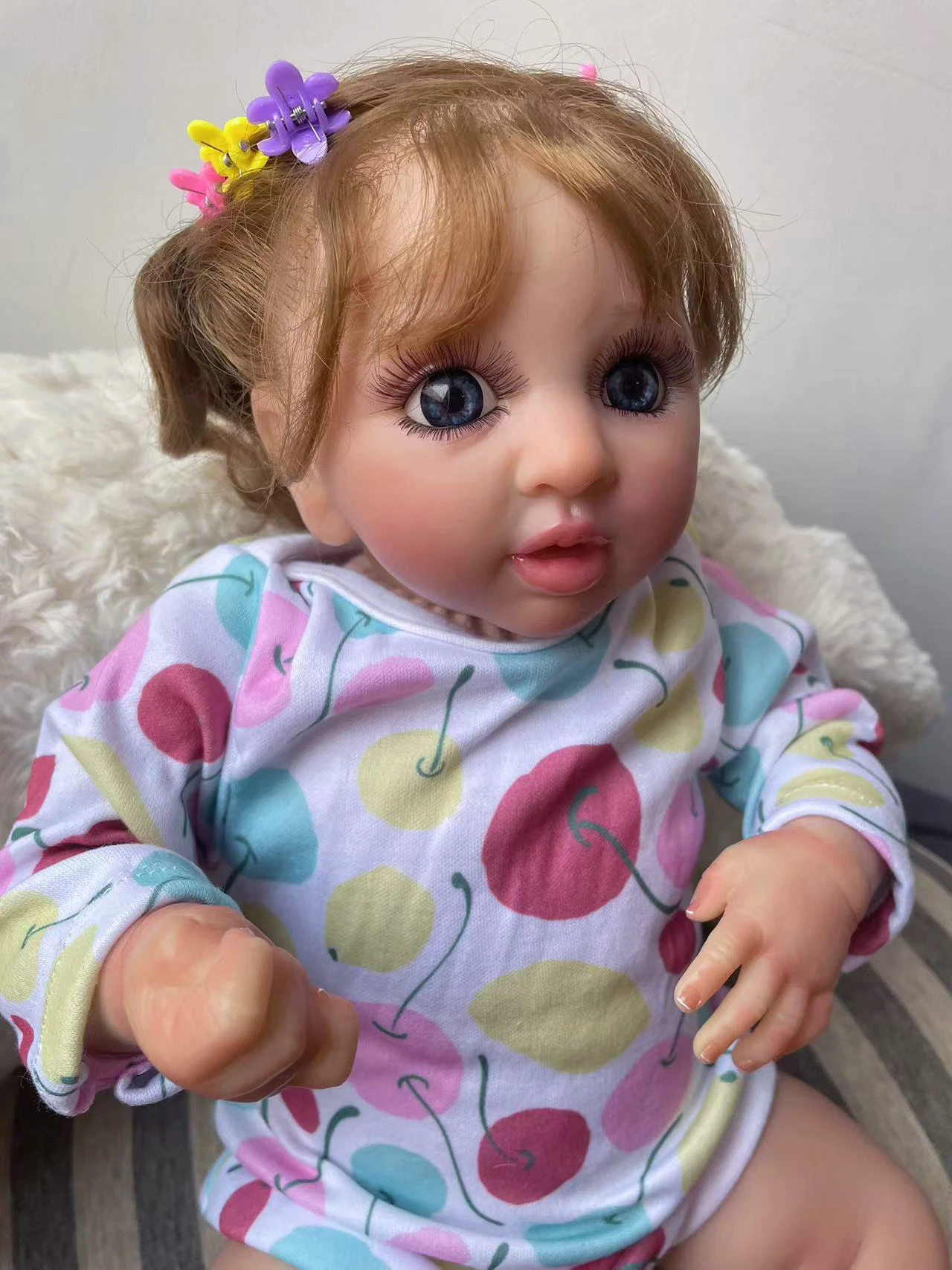 40cm Layla wieder geborene Puppe niedlichen Baby Mädchen lebensechte 3D-Malerei mit Adern mehrere Schichten Geschenke Erwachsene Sammler kunst handgemachte Puppe