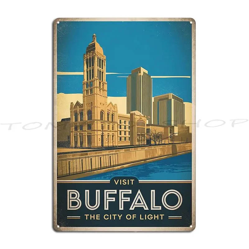 Buffalo Vintage Travel Metal Plaque Poster Wall Decor Pub Mural Decoration Print Tin Sign Poster
