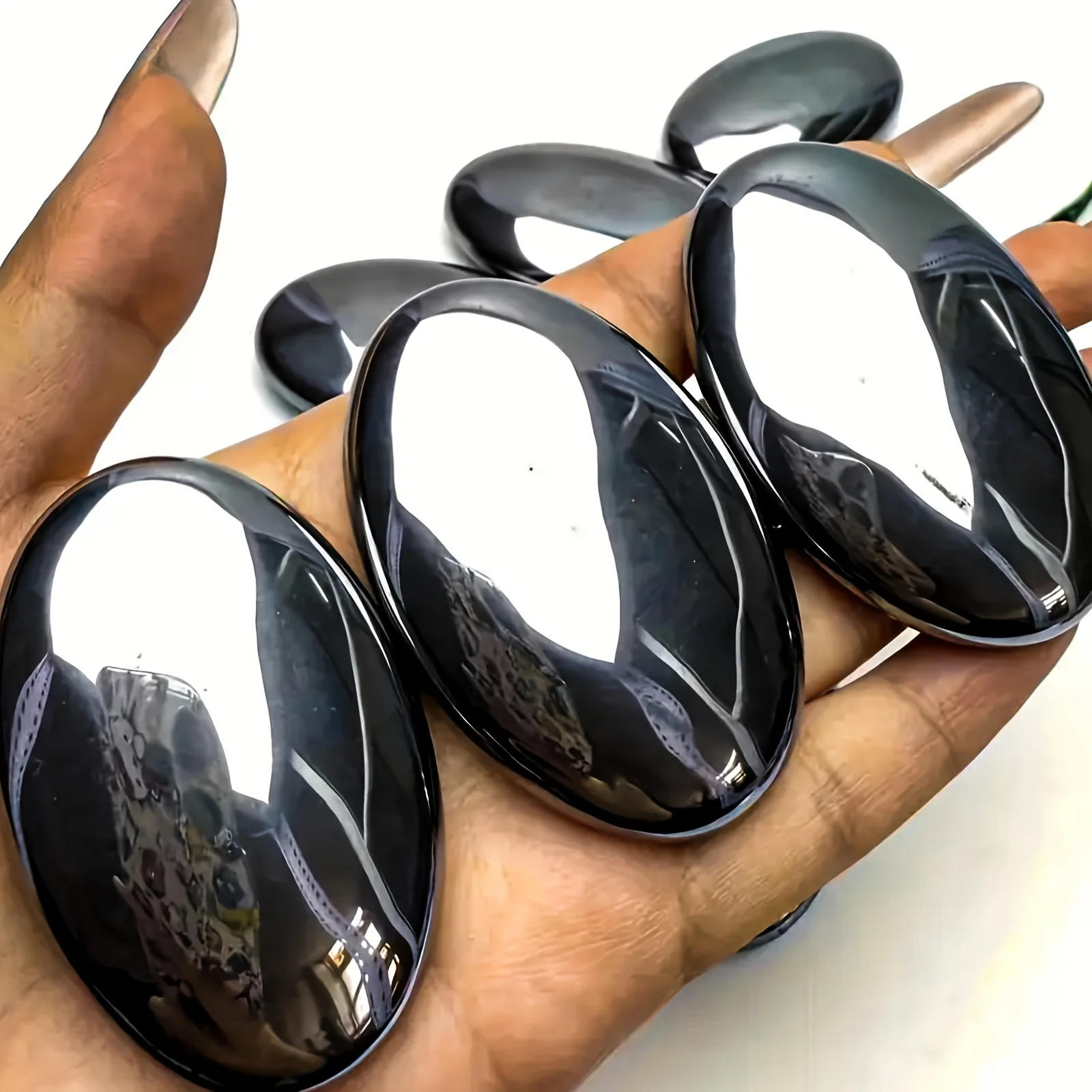 1 Stück Terahertz-Taschensteine Vergissmen Sie Sorgen Stein – exquisiter und glatter kompakter Palmenstein, tragbarer dekorativer Stein