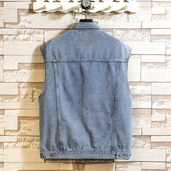 New Denim Vest Men Sleeveless Denim Jacket Casual Waistcoat Men Solid Color Jean Coat Male Streetwear Mens Clothing 2025 2