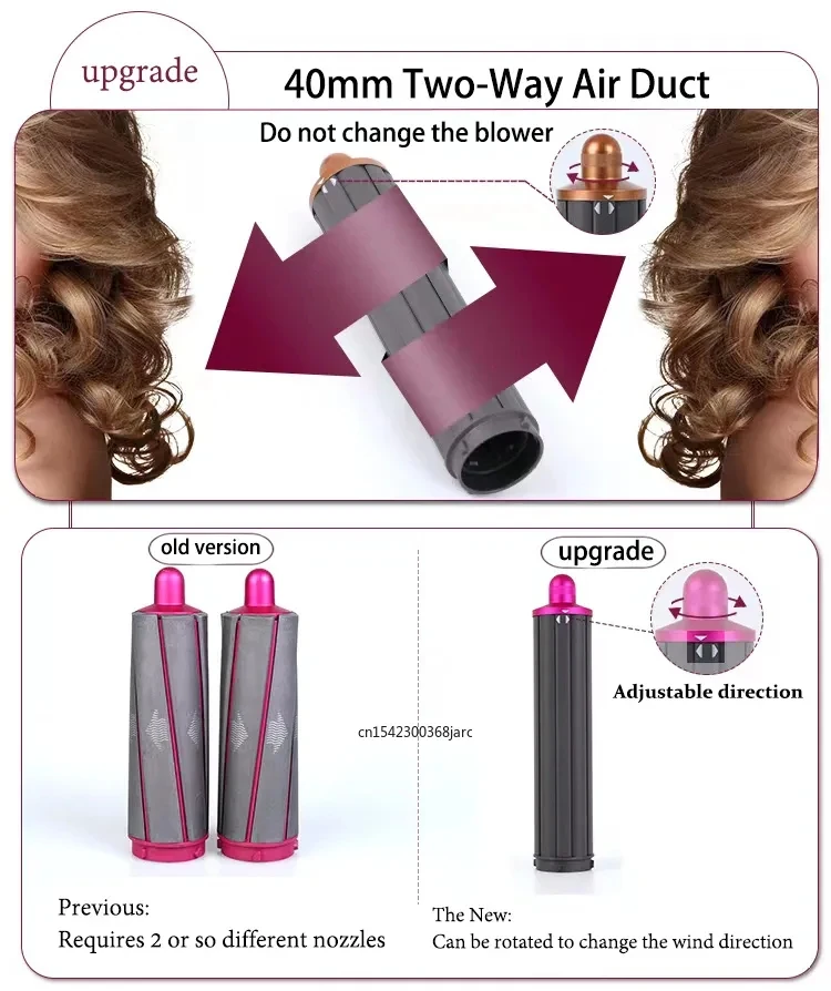 Hair Dryer Curling Attachment 40mm Automatic Curling Nozzle For Dyson Supersonic Hair Dryer Accessories Air Styler Cylinder Comb