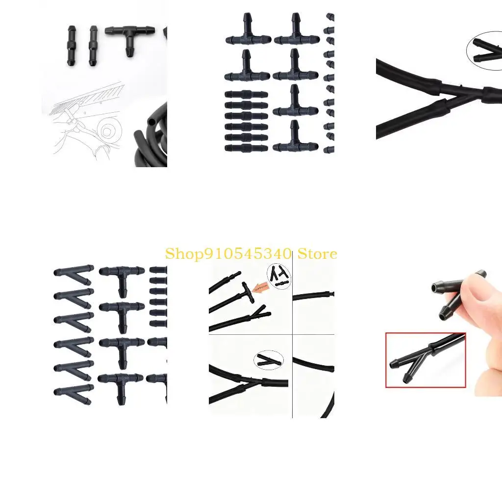 

U2JA 18PCS Automotive Plumbing Fittings Multiple Windshield Washer Hose Joints 3 Size Connectors for for Windshield Clean