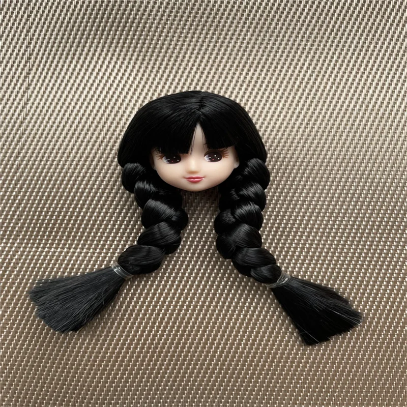Licca Head Plant Hair Braid BOBO Blue Hair Toy Cartoon Doll Girls DIY Dressing Hair Toys Collection Cute Doll Head