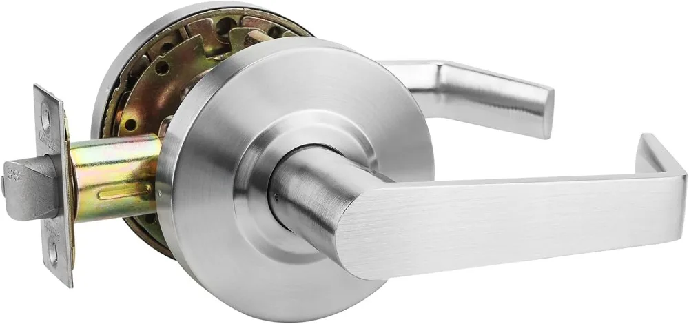 4 Pack Grade 2 Comercial Door Lever Locks for Closet Door and Passage Door with UL 3 Hour Fire Rated, ADA Compliant, Satin