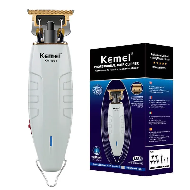 Kemei 0mm Zero Blade，Professional Hair Trimmer For Men Cordless Beard Hair Clipper Electric Hair Cutting Machine Rechargeable