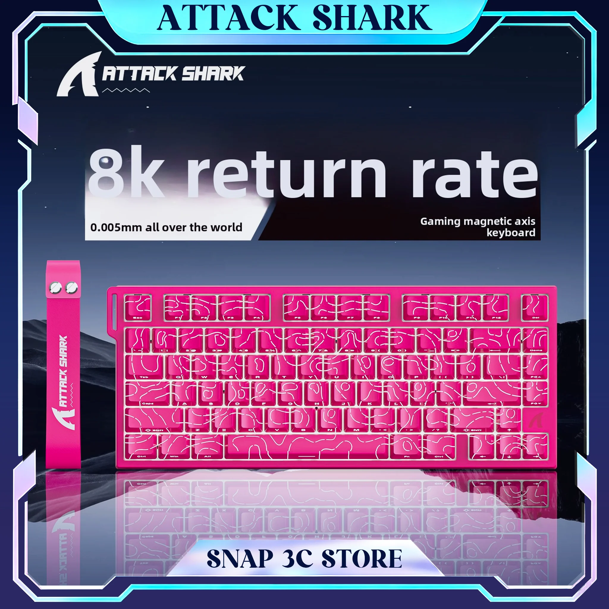 Attack Shark R82HE Wired Magnetic Switch Keyboard Hall Effect Rapid Trigger Mechanical Gaming Keyboards for Valorant FPS Gamer