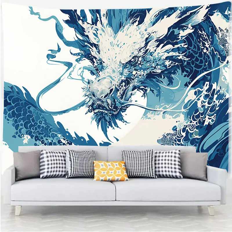 Painting Dragon Tapestry For Wall Art Home House  Bedroom  Decor Modern Style   Hanging Home Decration Animal