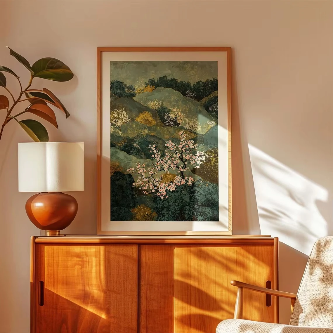 Rolling Hills Flowers Scenery Oil Painting By Numbers DIY Canvas Wall Picture No Frame for Living Room