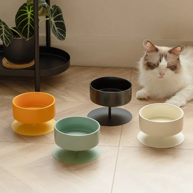 

Ceramic Elevated Cat Bowl with Neck Protection, Large Capacity, Anti-Spill Food and Water Bowl for Cats and Dogs, Pet Supplies