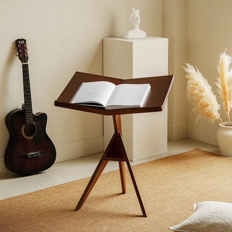 

Medieval solid wood book and newspaper shelf, reading and painting piano notation edge, log magazine
