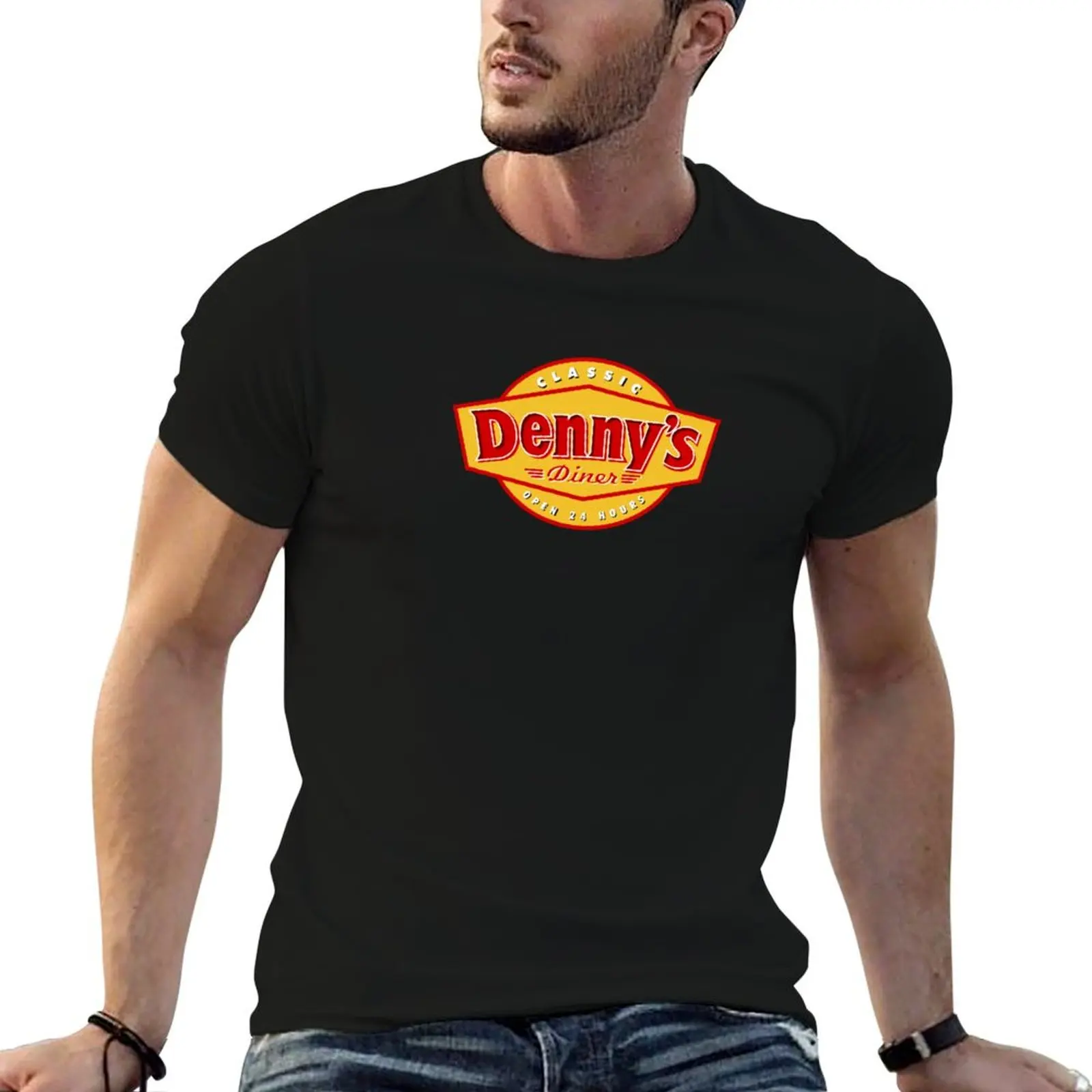 Superbe t-shirt au design Denny's, chemise basique décontractée en coton à manches courtes