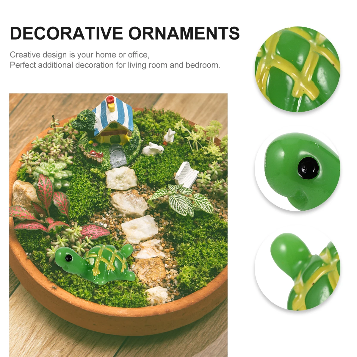 

6 Pcs Ornament Frog Turtle Landscape Adornment Outdoor Decor Frogs Micro Tank