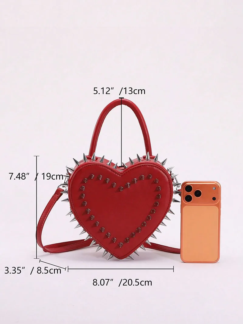 Fashion Luxury Shoulder Crossbody Ladies Marry Party Wallet High Quality Leather Shiny Burgundy Purse Love Heart Shaped Bag