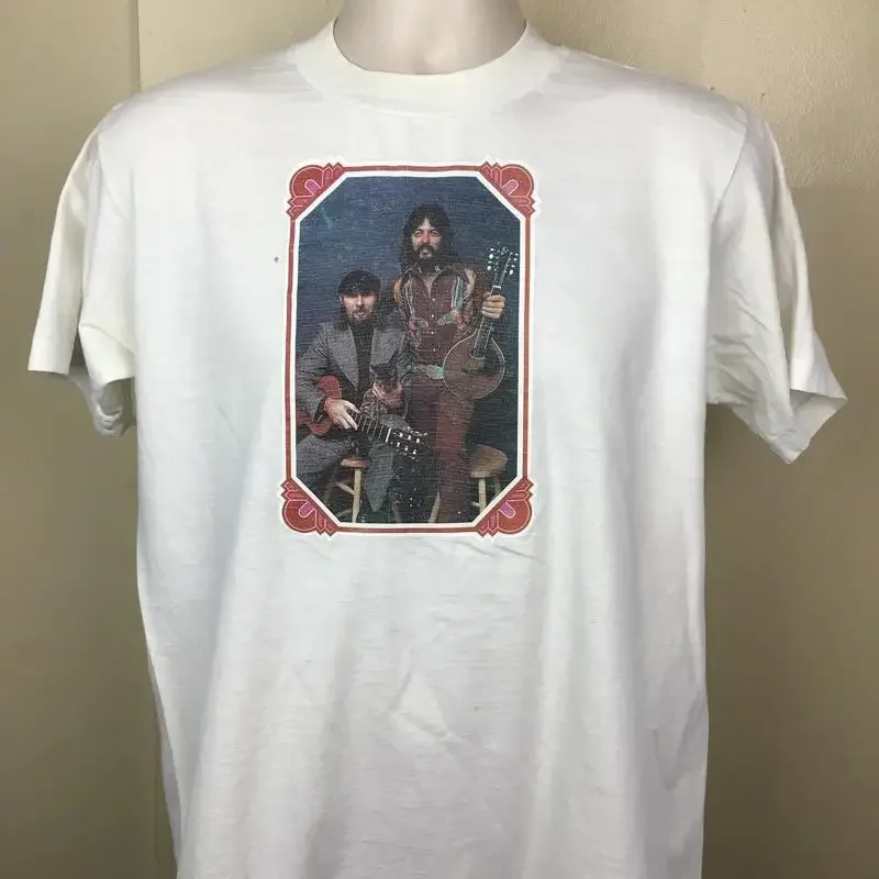 Vtg 70S Seals And Crofts Iron On T Shirt White L Soft Rock Band Folk Pop
