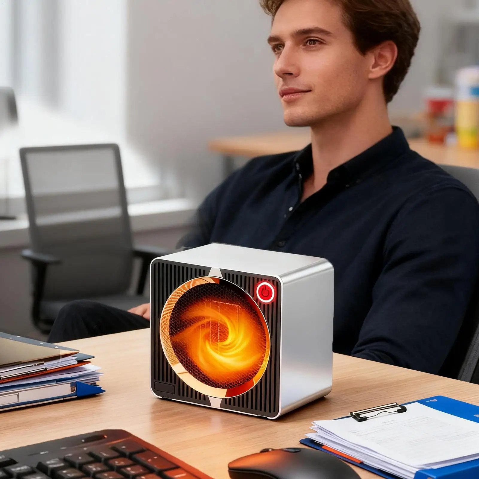 

Маленький обогреватель с защитой от опрокидывания, нагревательное устройство, мини-нагреватель для офисного стола на зиму, холодную погоду, в помещении, для кемпинга, работы, спальни