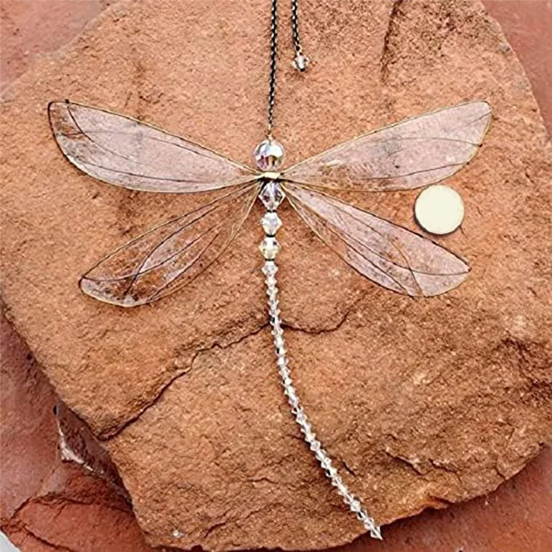 Advanced 2PCS Suncatcher Dragonfly Rainbow Maker Pendant Window Hanging Ornament With Crystals