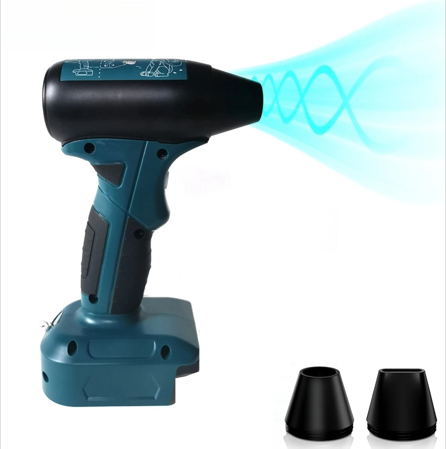 

Бесщеточный струйный вентилятор 130000 об/мин, жестокий турбовентилятор, 4-скоростной беспроводной ручной воздуходувка для Dewalt/Milwaukee/Makita