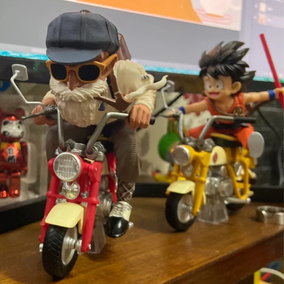 핫 드래곤볼 오토바이 시리즈 애니메이션 캐릭터 피규어 셴론 모델 장난감 크리링 손오공 베지터 트랭크스 슈퍼 사이야인 PVC 선물