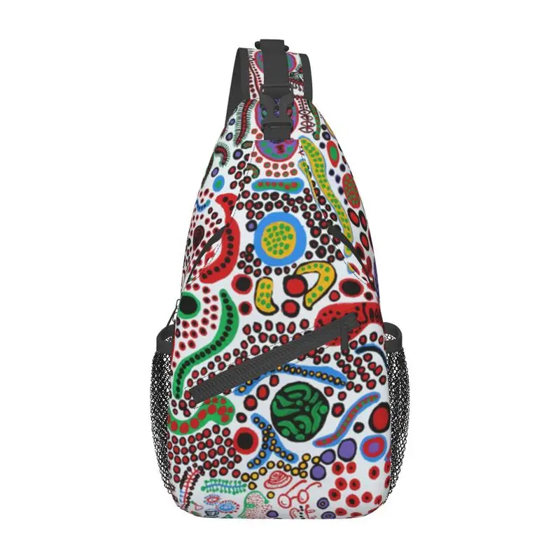 Fashion Yayoi Kusama Abstract Art Sling Bags for Cycling Camping Men Chest Crossbody Backpack Shoulder Daypack