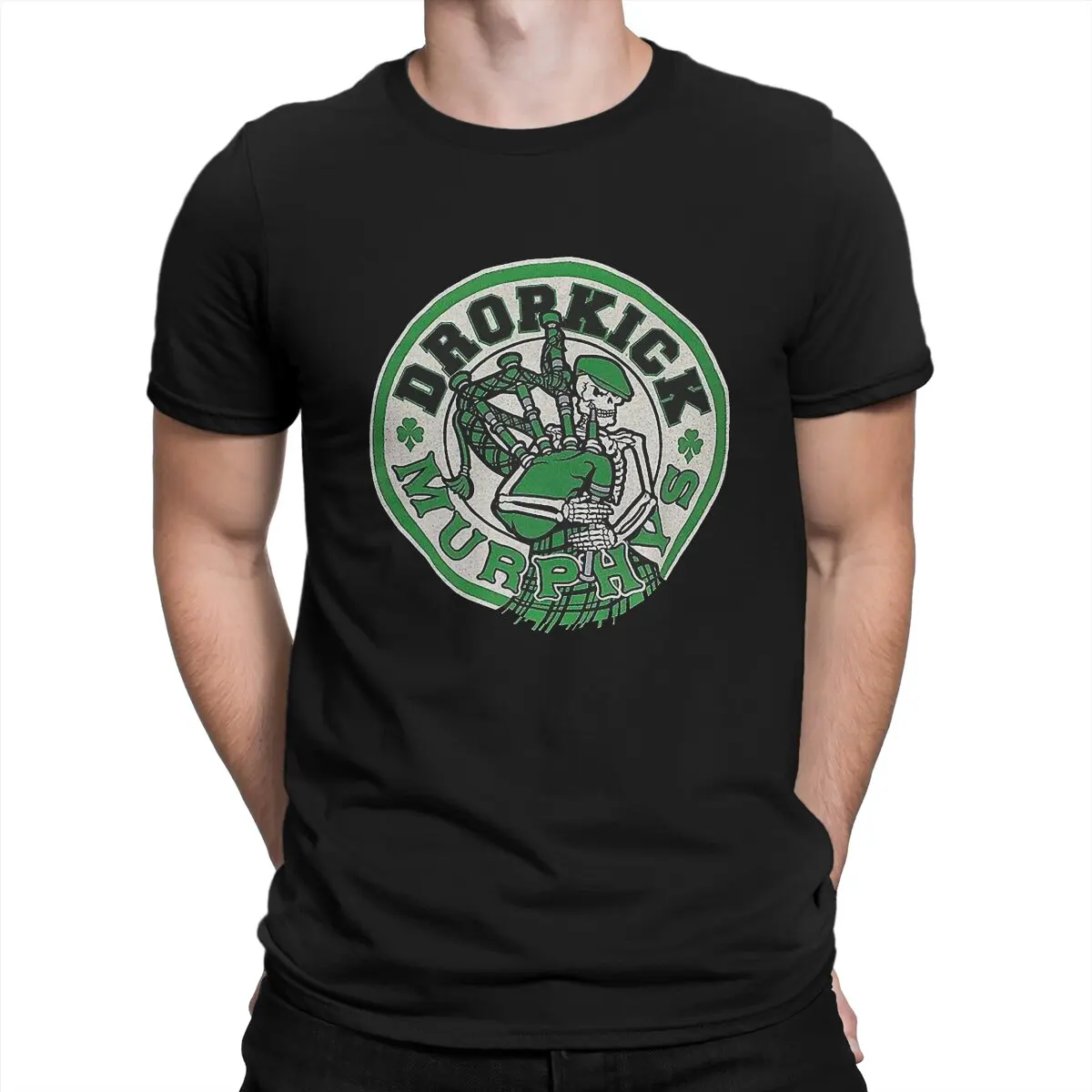 Men's T-Shirts Band Rock Novelty 100% Cotton Tees Short Sleeve Dropkick Murphys T Shirt Round Collar Tops Original