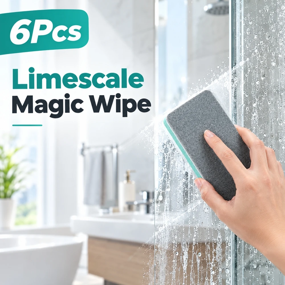 6Pcs Bathroom Glass Care Kit Strong Water Mark Remover Brush for Shower Doors Mirrors Tiles and Window Glass