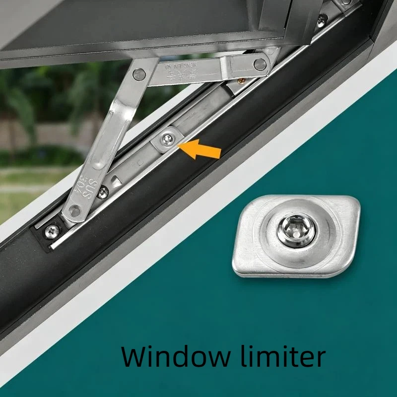 Stainless Steel Window Limiter Stopper Casement Wind Restrictor Lock Anti Collision Window Positioner For Home Apartment Safety