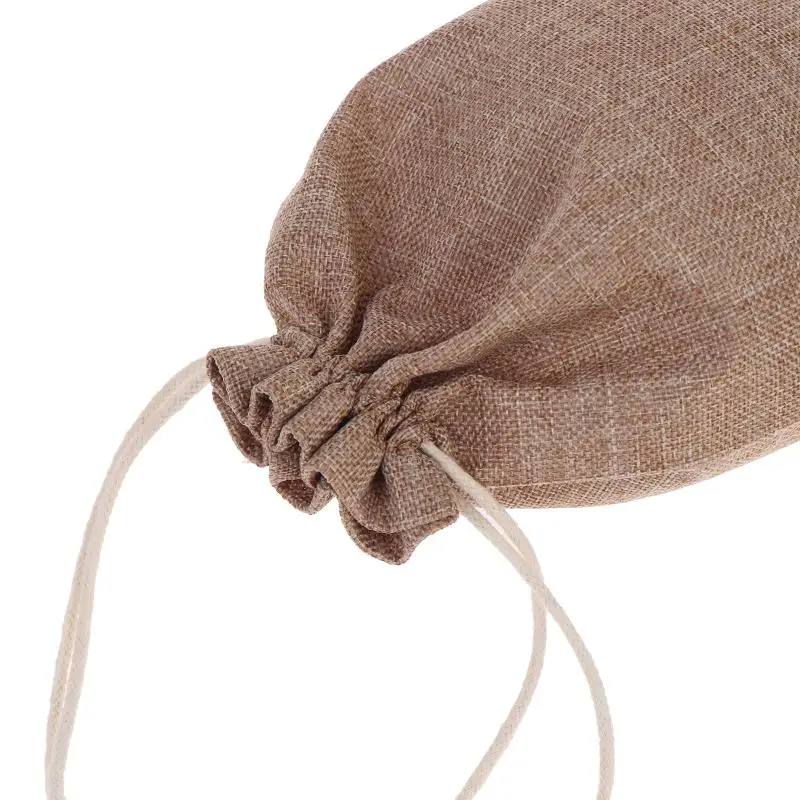 2 Stück Jute-Zugbeutel mit Kordelzug, Baumwolle, Leinen, Lotusmuster, Hochzeitsbeutel, Weihnachtsverpackung, Aufbewahrung von Kristallsteinen, Geschenktüten – Detail 9