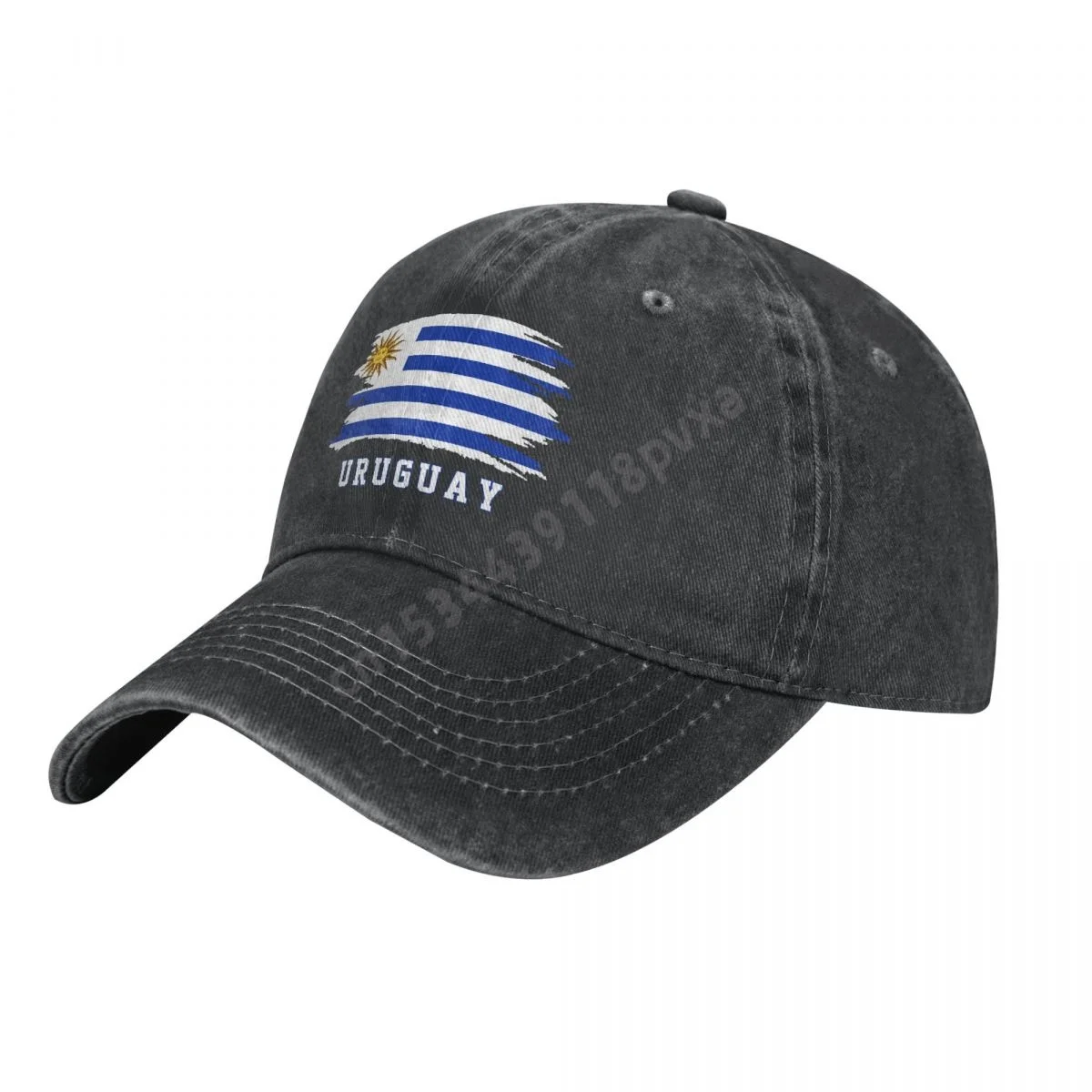 Uruguay Flag Uruguayans Unisex Adult Charcoal Washed Denim Baseball Cap Men Classic Vintage Cotton Dad Trucker Hat