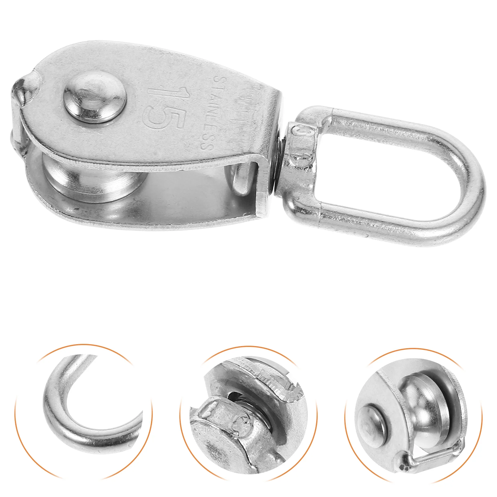 10 Pcs Wire Rope Pulley Sliding Door Ceiling Mount Crane Lifting Wheels Stainless Steel Traction Block