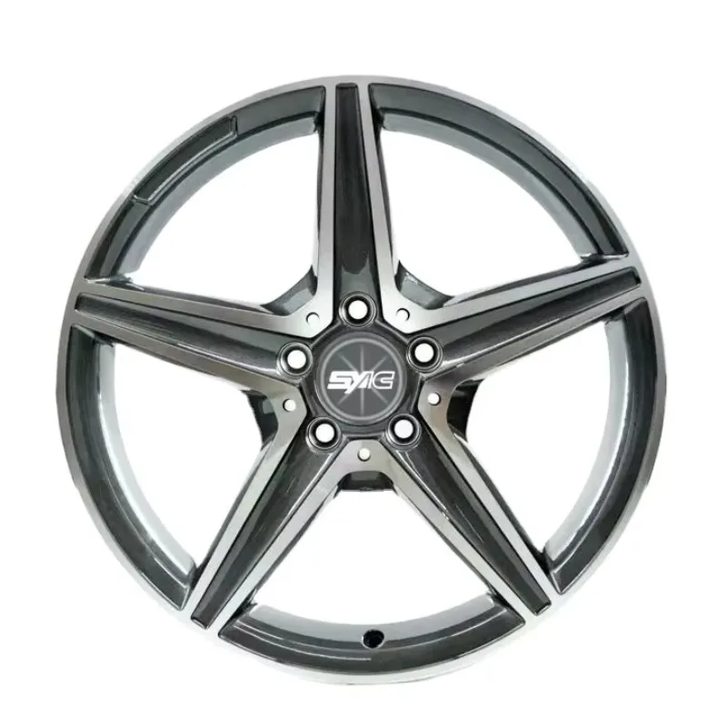 SYAC Custom Hot Selling 5-Spoke 17-22 Inch Monoblock Forging Aluminum Alloy Passenger Car Wheel Machined Face Rims PCD5x112