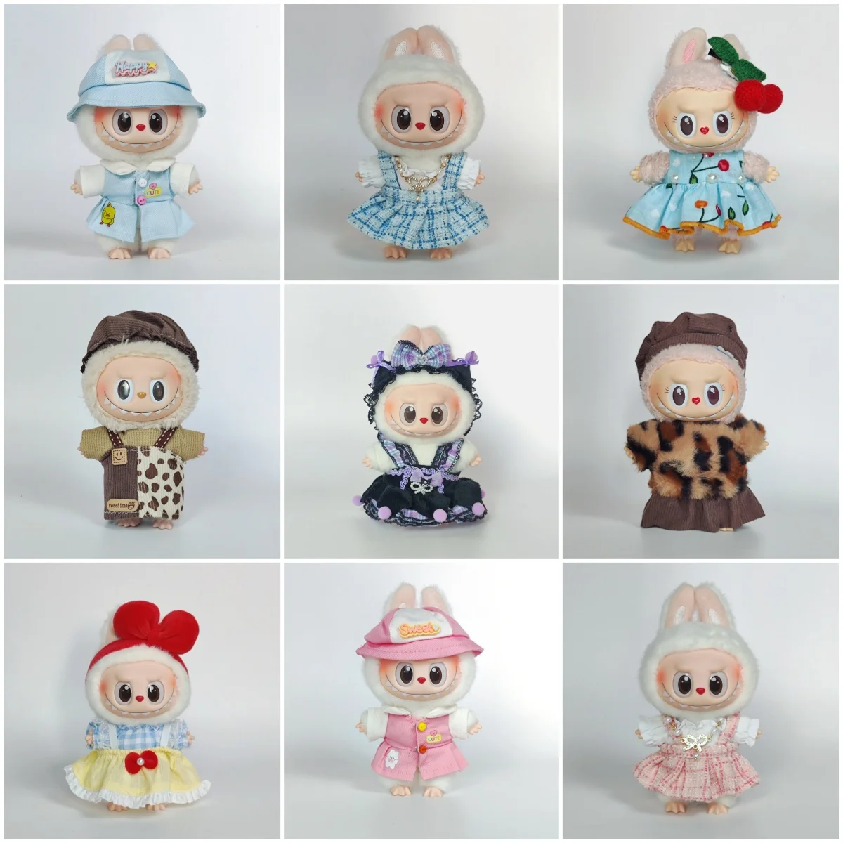 

17CM Cute Labubu Keychain Collection – Dress-Up Skirt Outfit Set (Vinyl Figure)